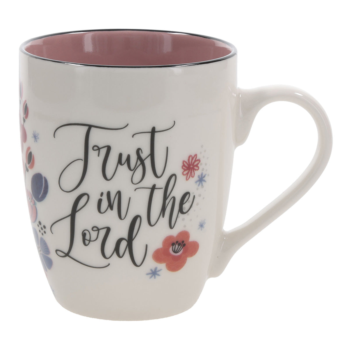 Trust in the Lord Ceramic Mug with Pink Interior