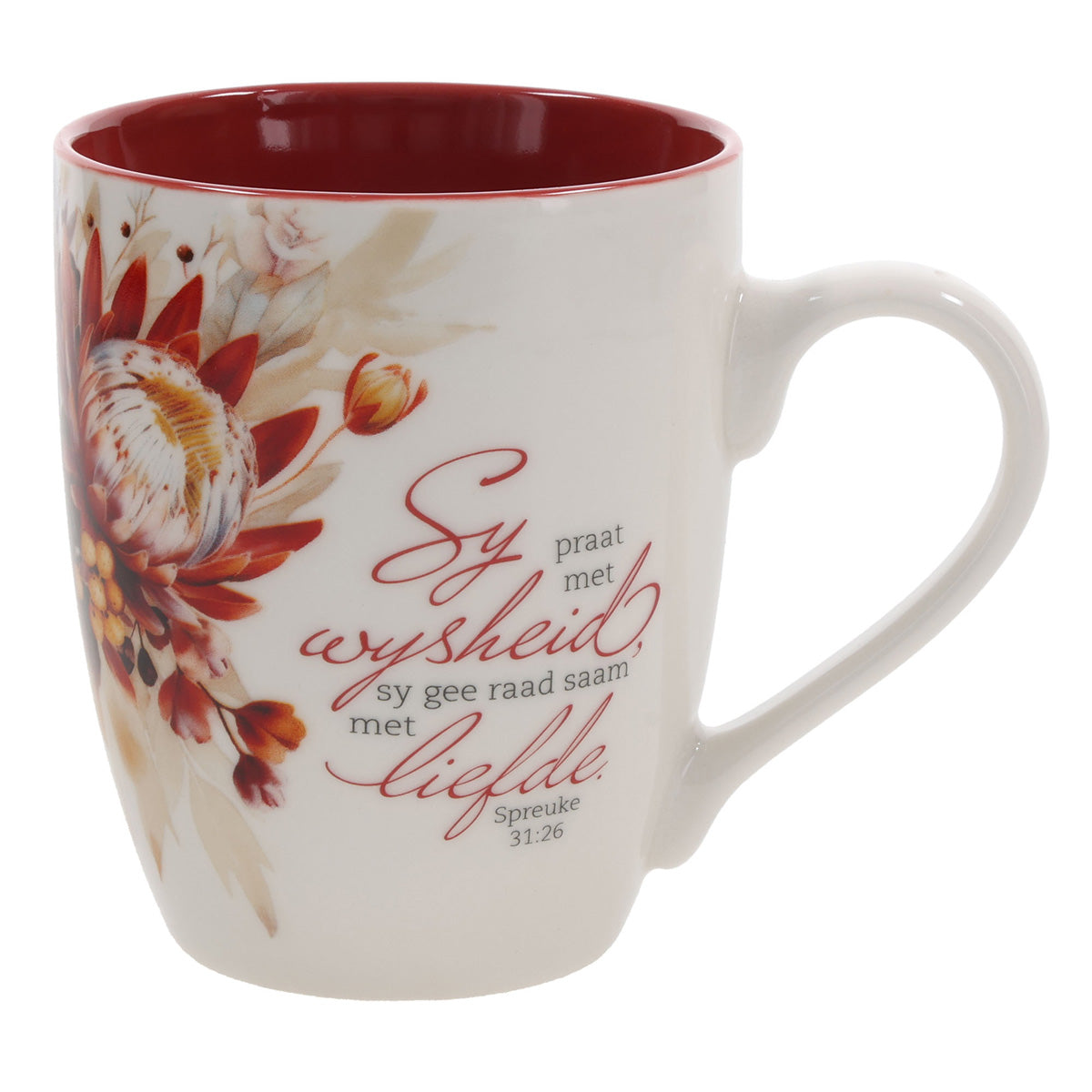 Sy Praat met Wysheid Protea Afrikaans Ceramic Mug