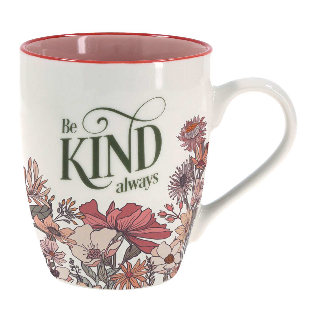 Be Kind Always Ceramic Mug with Pink Interior