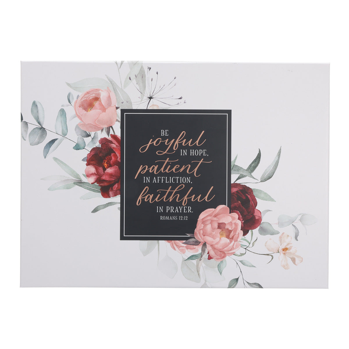 Be Joyful in Hope, Patient in Affliction, Faithful in Prayer Large Stackable Gift Box