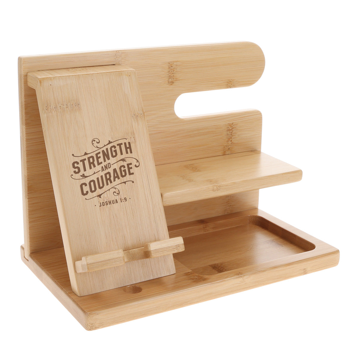 Strength and Courage Bamboo Organizer