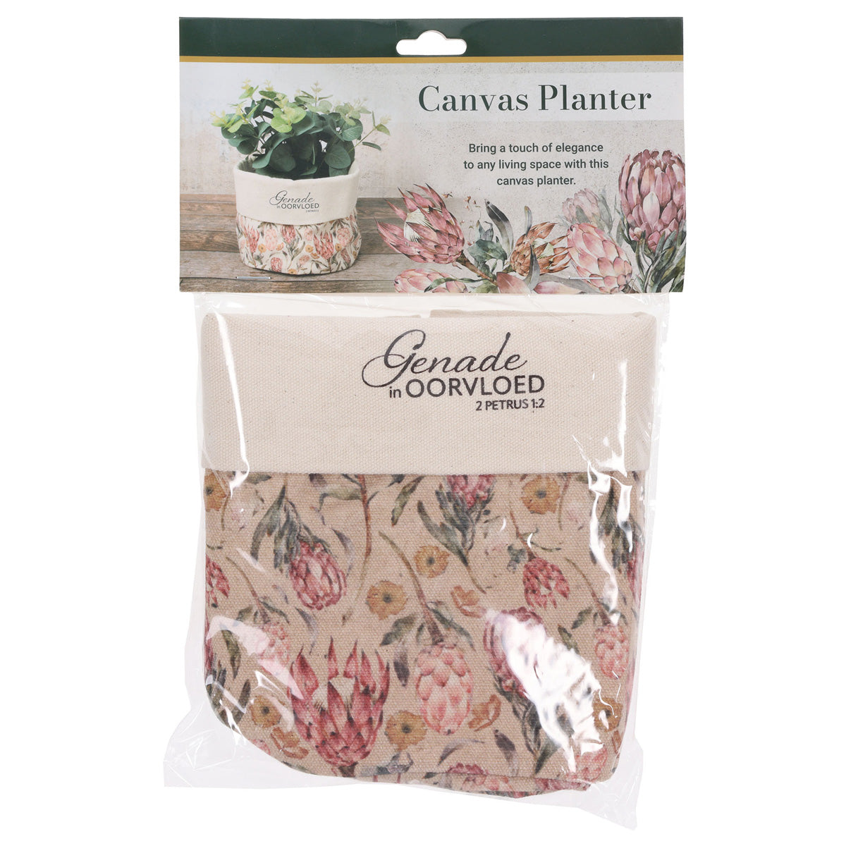 Genade in Oorvloed Afrikaans Canvas Planter Cover