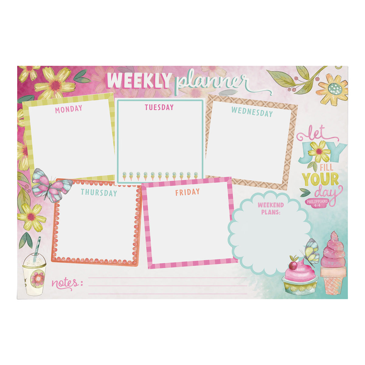 A4 Weekly Desk Planner - Let Joy Fill Your Day