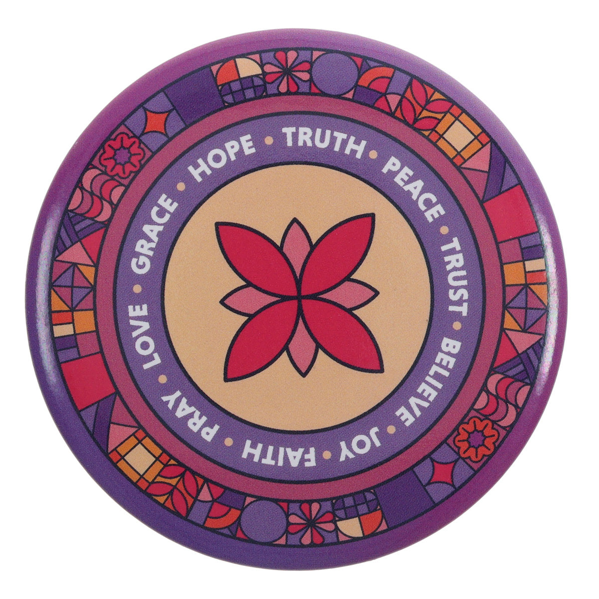 Joy Faith Pray Love Grace Hope Truth Peace Trust Believe Crossword Pocket Mirror