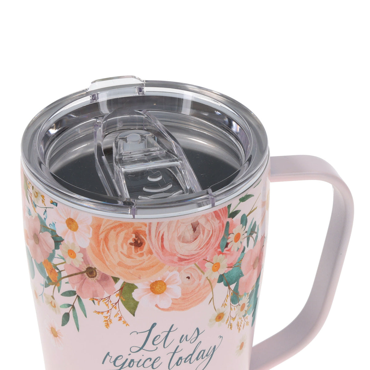 Let Us Rejoice Today Stainless Steel Travel Mug with Handle