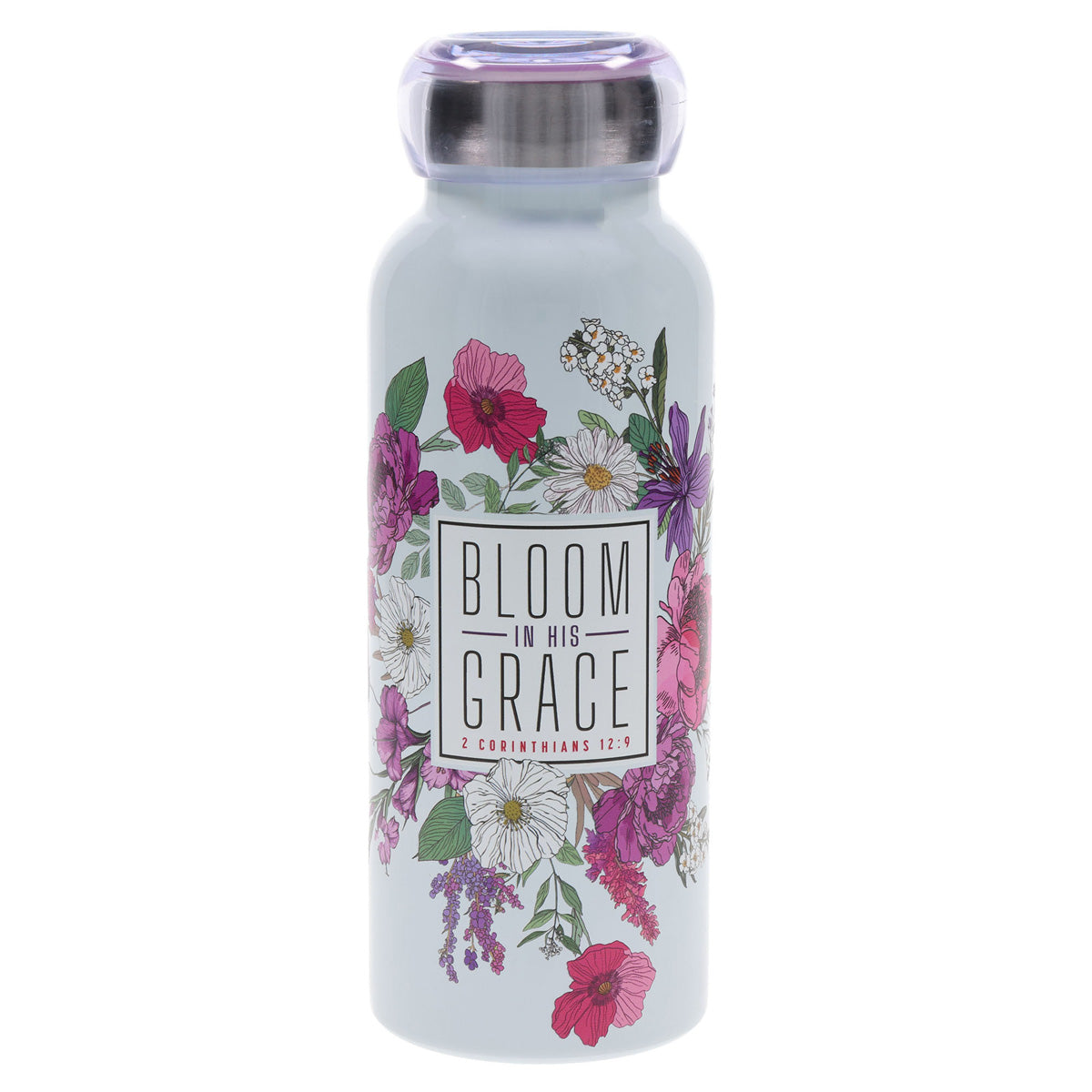 Bloom in His Grace Stainless Steel Water Bottle
