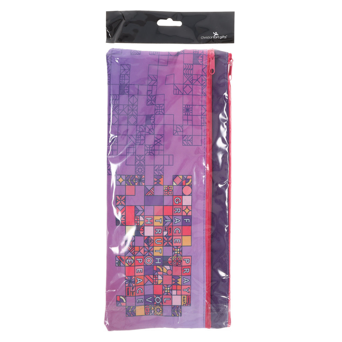Crossword Purple Pencil Case