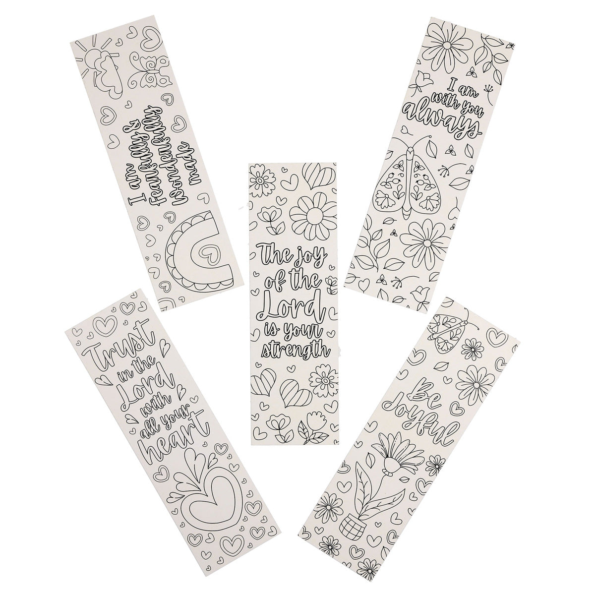 Be Joyful Five-Piece Coloring Bookmark Set