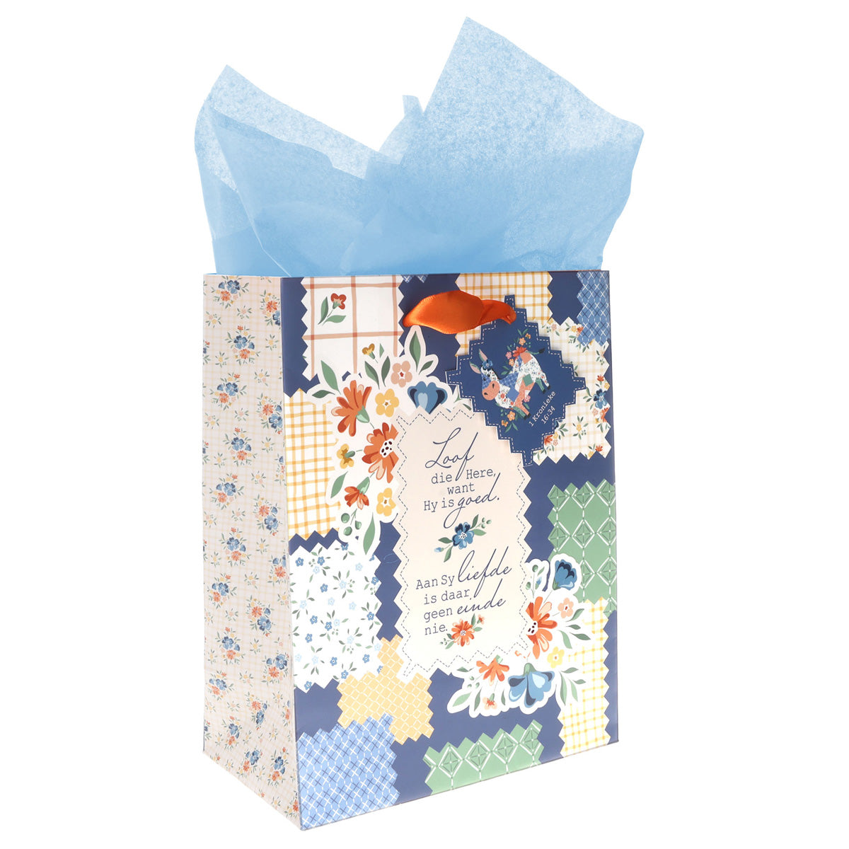 Loof die Here Want Hy Is Goed Afrikaans Medium Gift Bag with Gift Tag