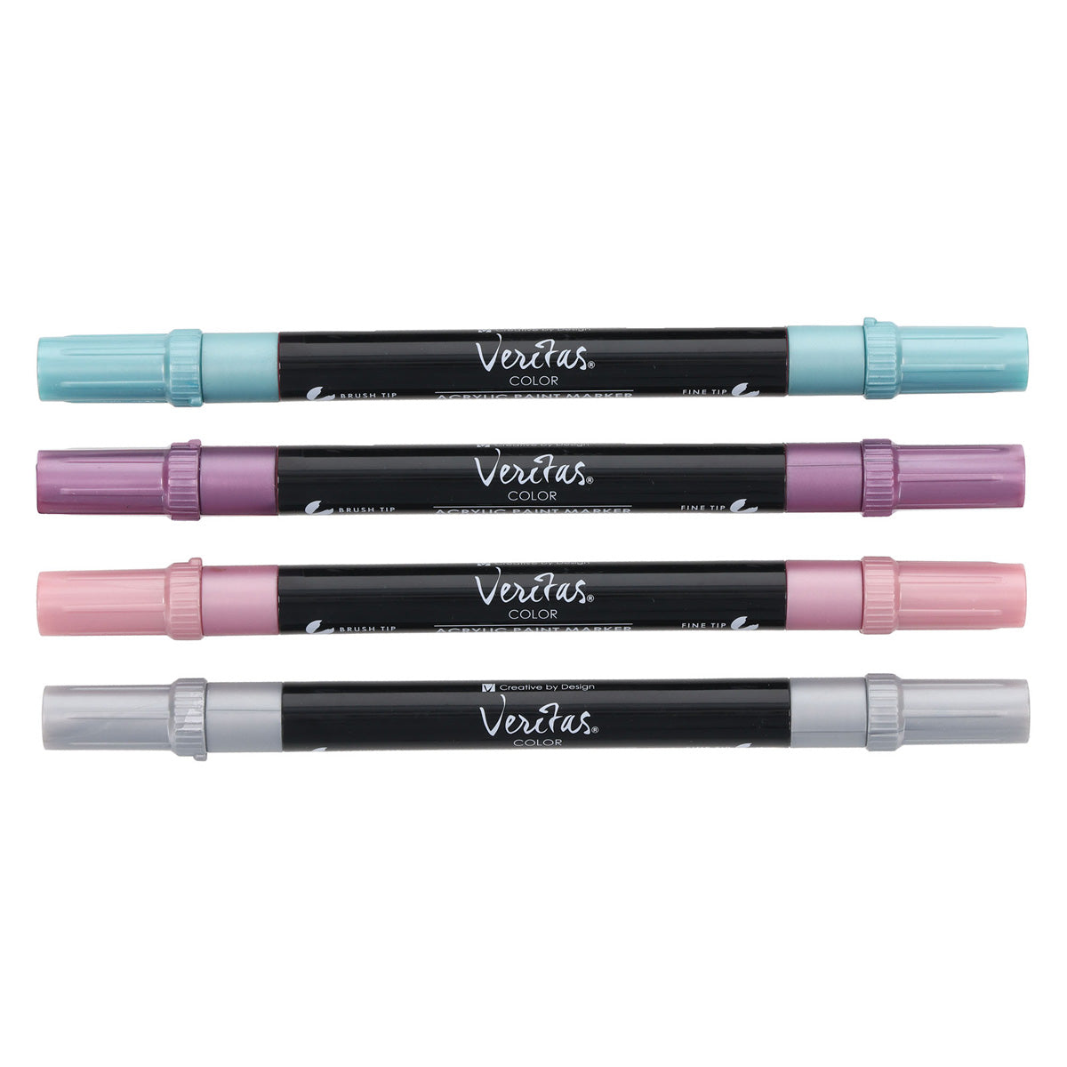 Veritas Four-Piece Metallic Acrylic Marker Set