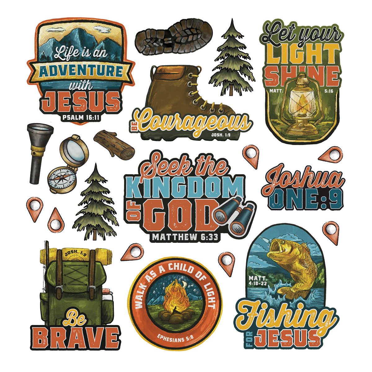 All Things Are Possible Stainless Steel Water Bottle with Glow in the Dark Decorative Sticker Sheet