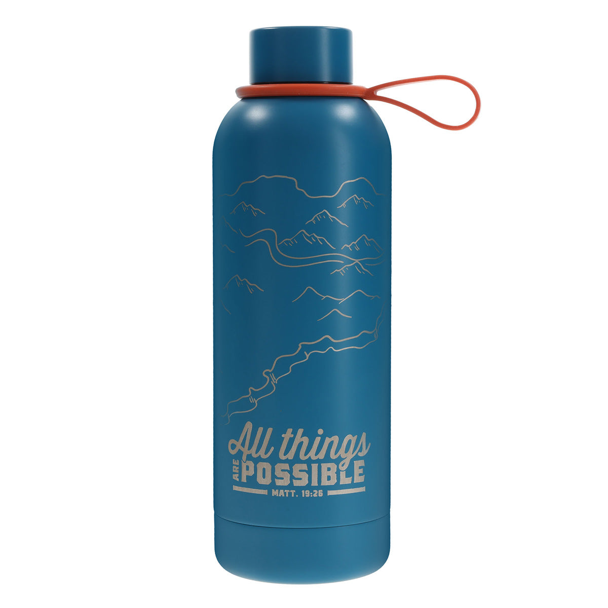 All Things Are Possible Stainless Steel Water Bottle with Glow in the Dark Decorative Sticker Sheet