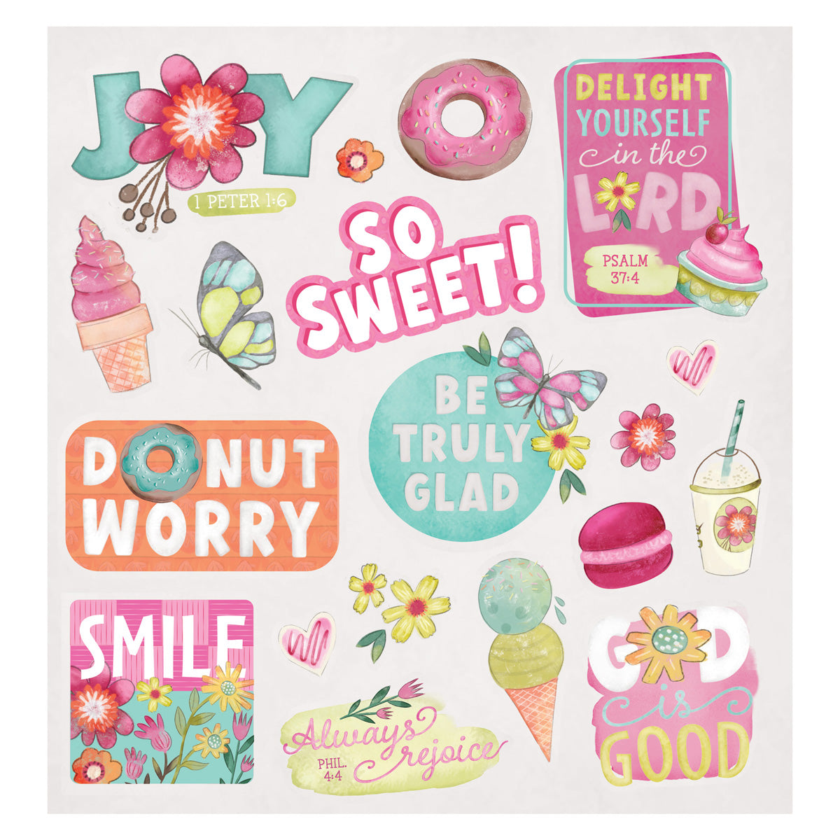 Be Truly Glad Stainless Steel Water Bottle with Decorative Sticker Sheet