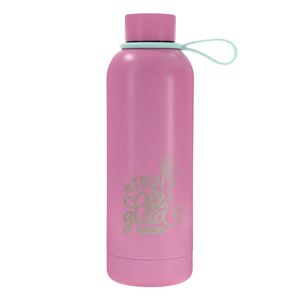 Be Truly Glad Stainless Steel Water Bottle with Decorative Sticker Sheet