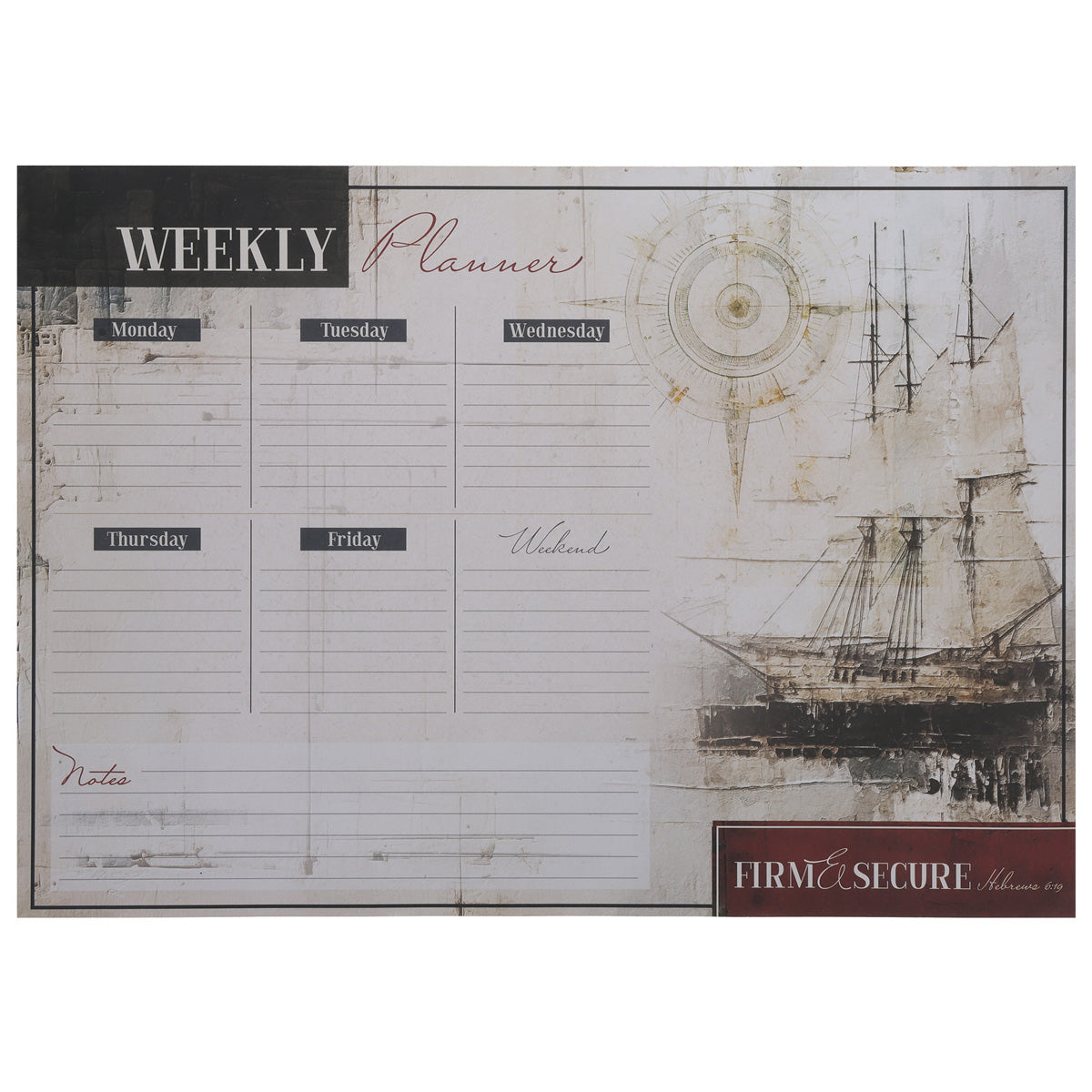 A3 Weekly Desk Planner - Firm and Secure
