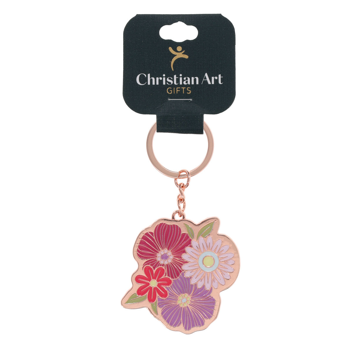 Beauty Blossoms from Within Metal Keychain