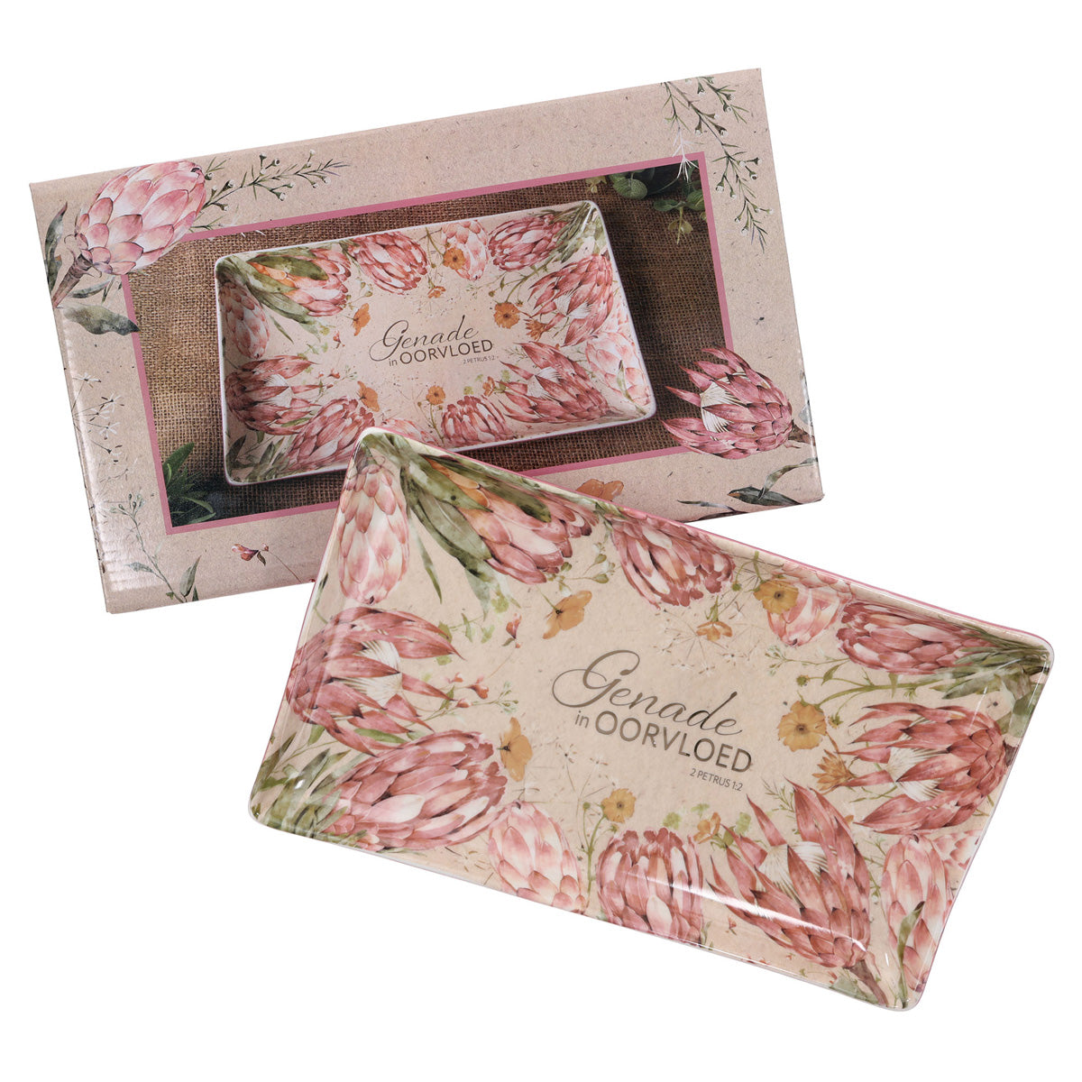 Genade in Oorvloed Fynbos Afrikaans Ceramic Cookie Plate