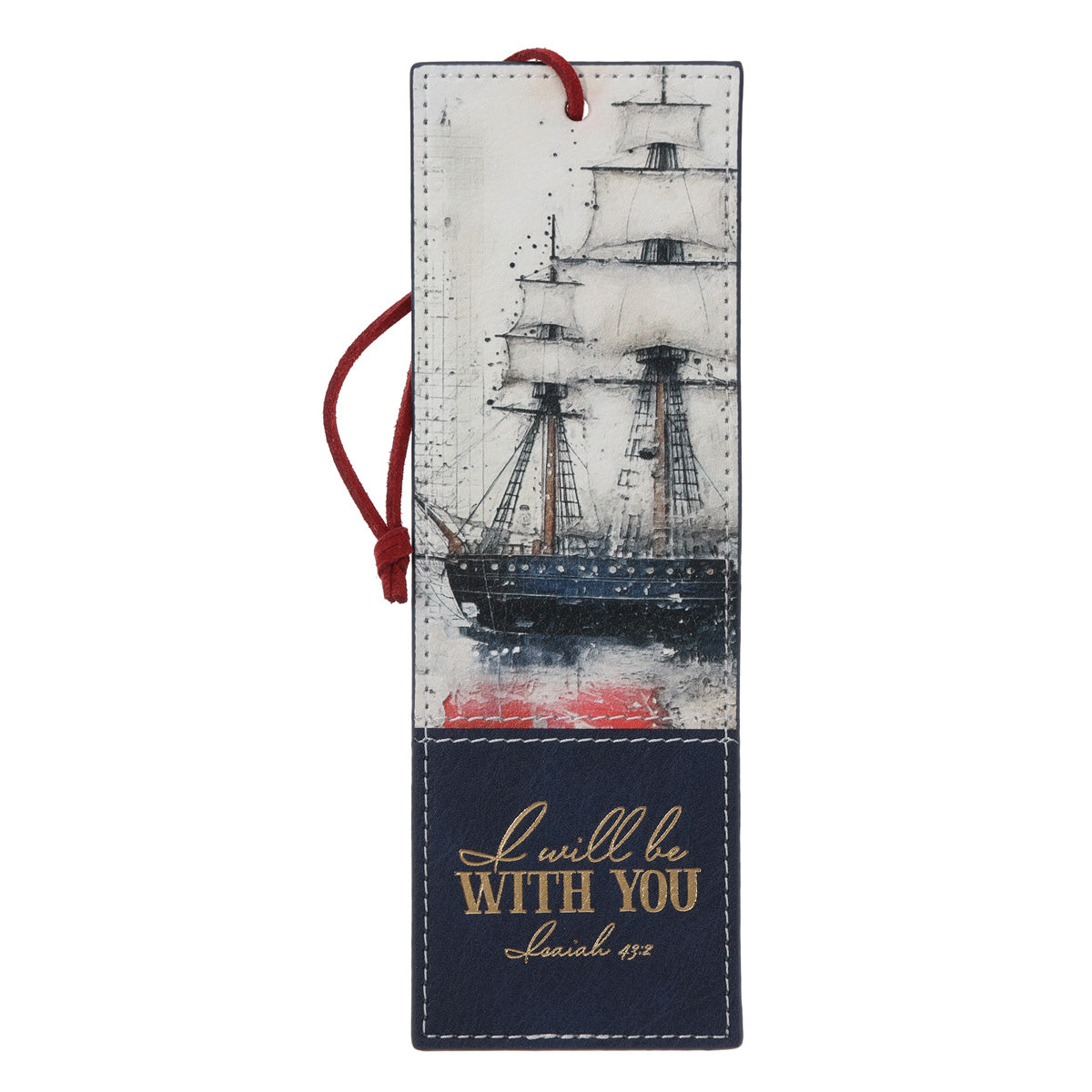 I Will Be with You Faux Leather Bookmark