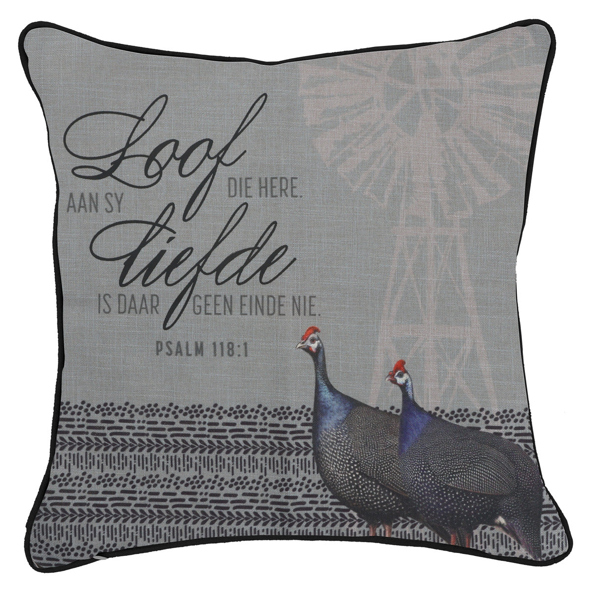 Loof die Here Afrikaans Two-Piece Square Pillow Case Set