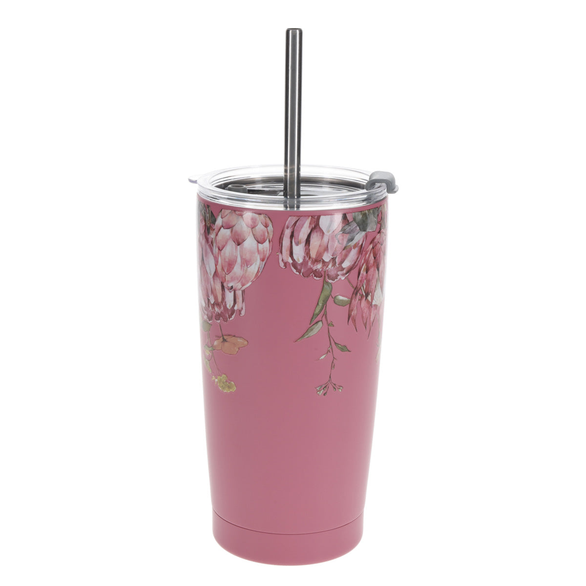 Genade in Oorvloed Afrikaans Stainless Steel Travel Mug with Straw