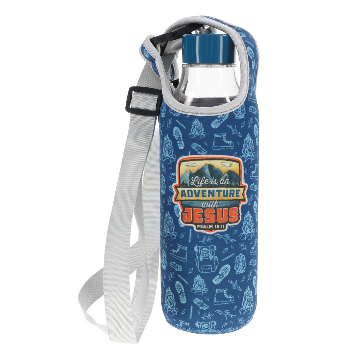 Life Is an Adventure with Jesus Plastic and Stainless Steel Water Bottle with Sling Bag