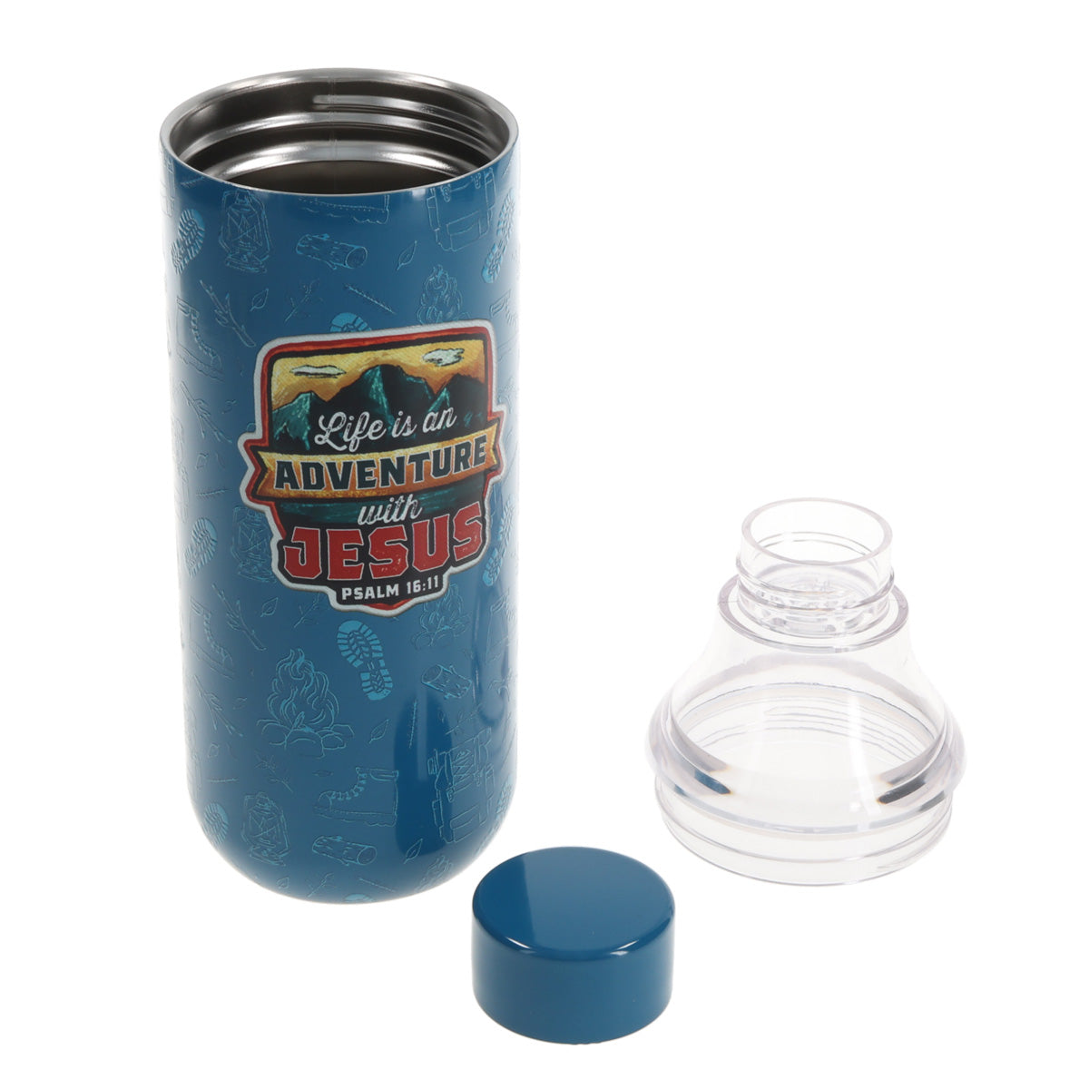 Life Is an Adventure with Jesus Plastic and Stainless Steel Water Bottle with Sling Bag