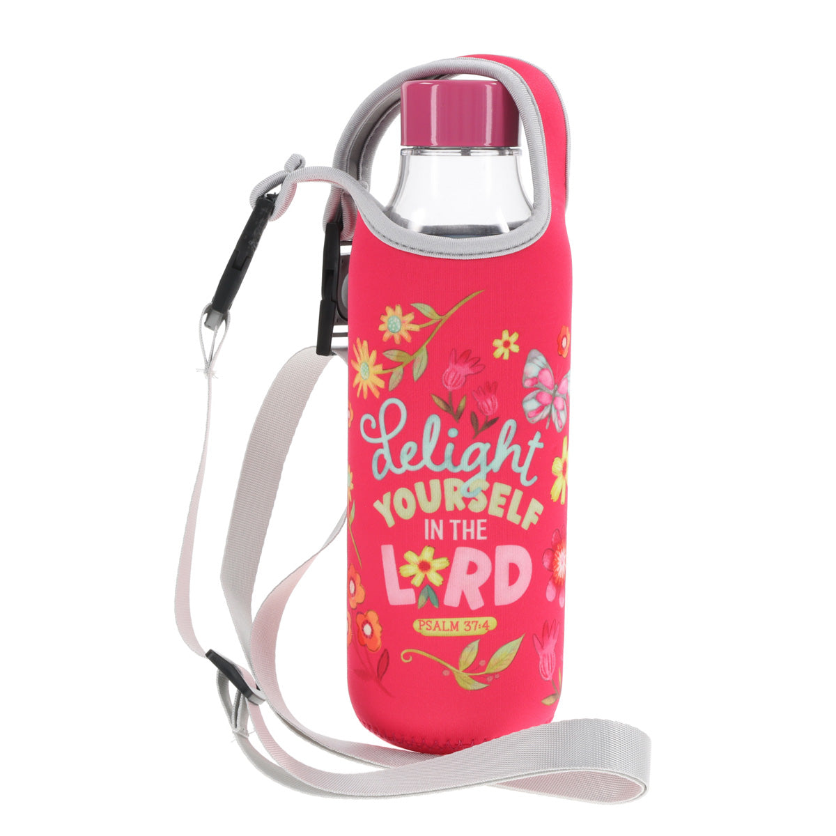 Delight Yourself in the Lord Plastic and Stainless Steel Water Bottle with Sling Bag