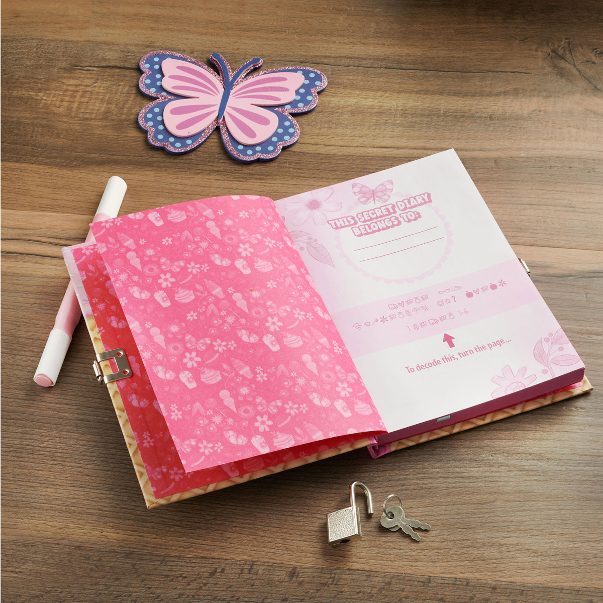 Let Joy Fill Your Day Hardcover Secret Diary with a Lock and Key