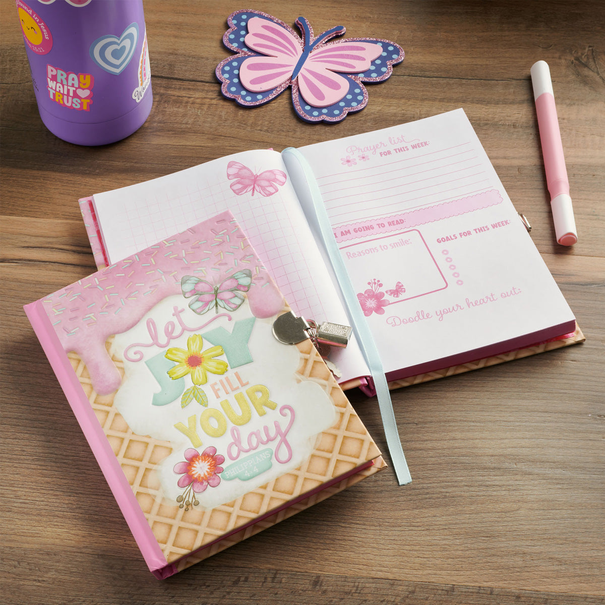 Let Joy Fill Your Day Hardcover Secret Diary with a Lock and Key