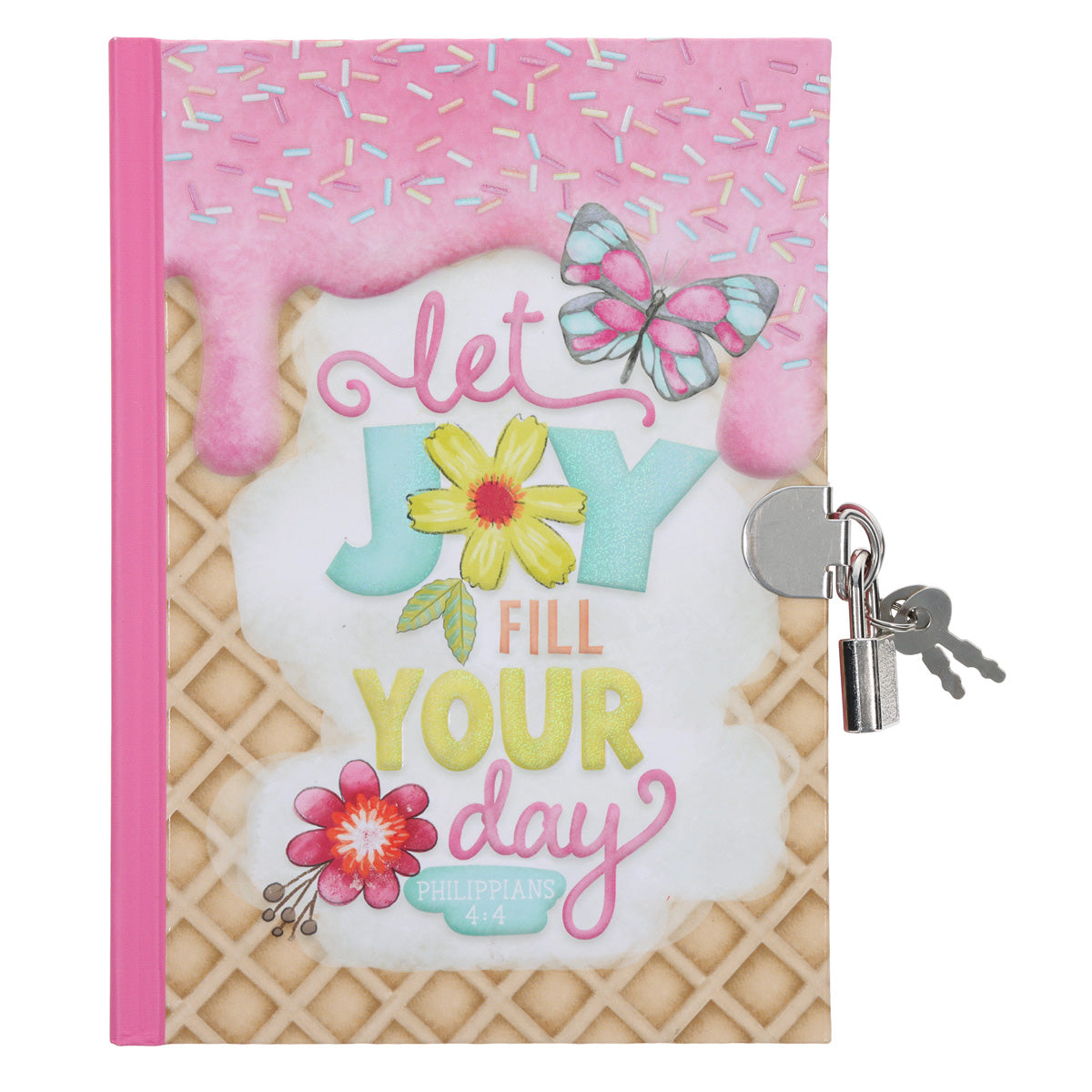 Let Joy Fill Your Day Hardcover Secret Diary with a Lock and Key