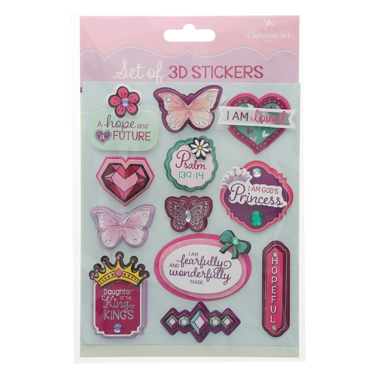 Twelve-Piece 3D Sticker Set
