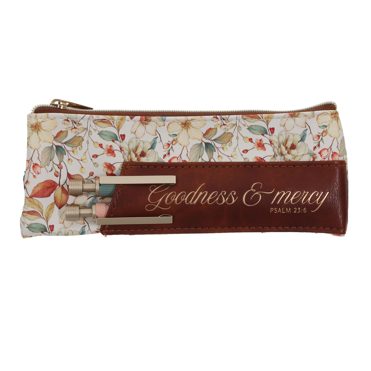 Goodness & Mercy Pen and Pencil Set with Faux Leather Pouch