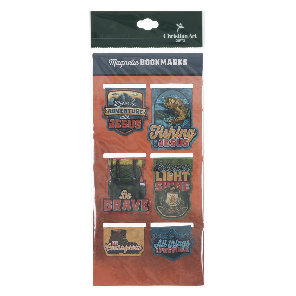 Life Is an Adventure with Jesus Six-Piece Magnetic Bookmark Set