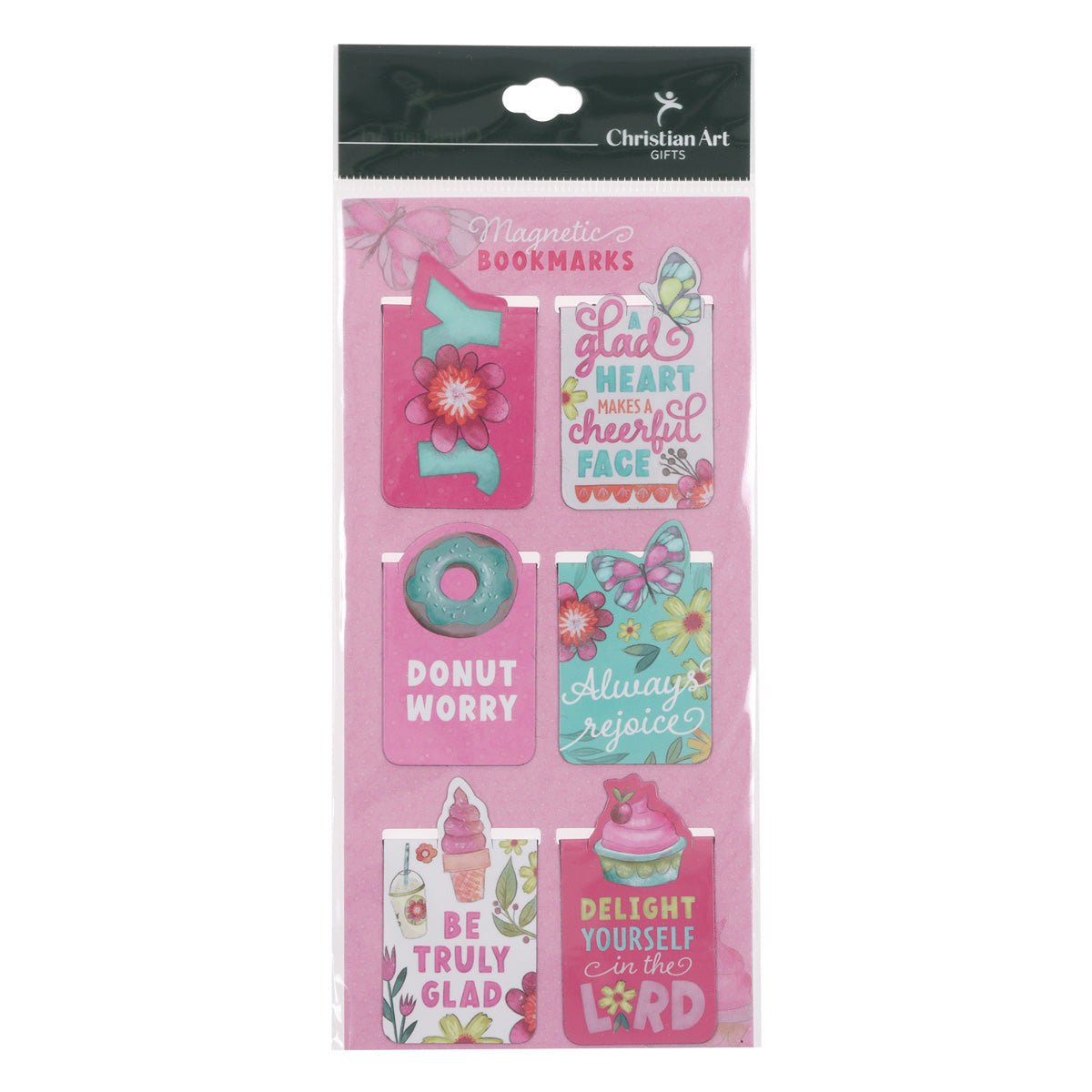 Joyful Girl Six-Piece Magnetic Bookmark Set