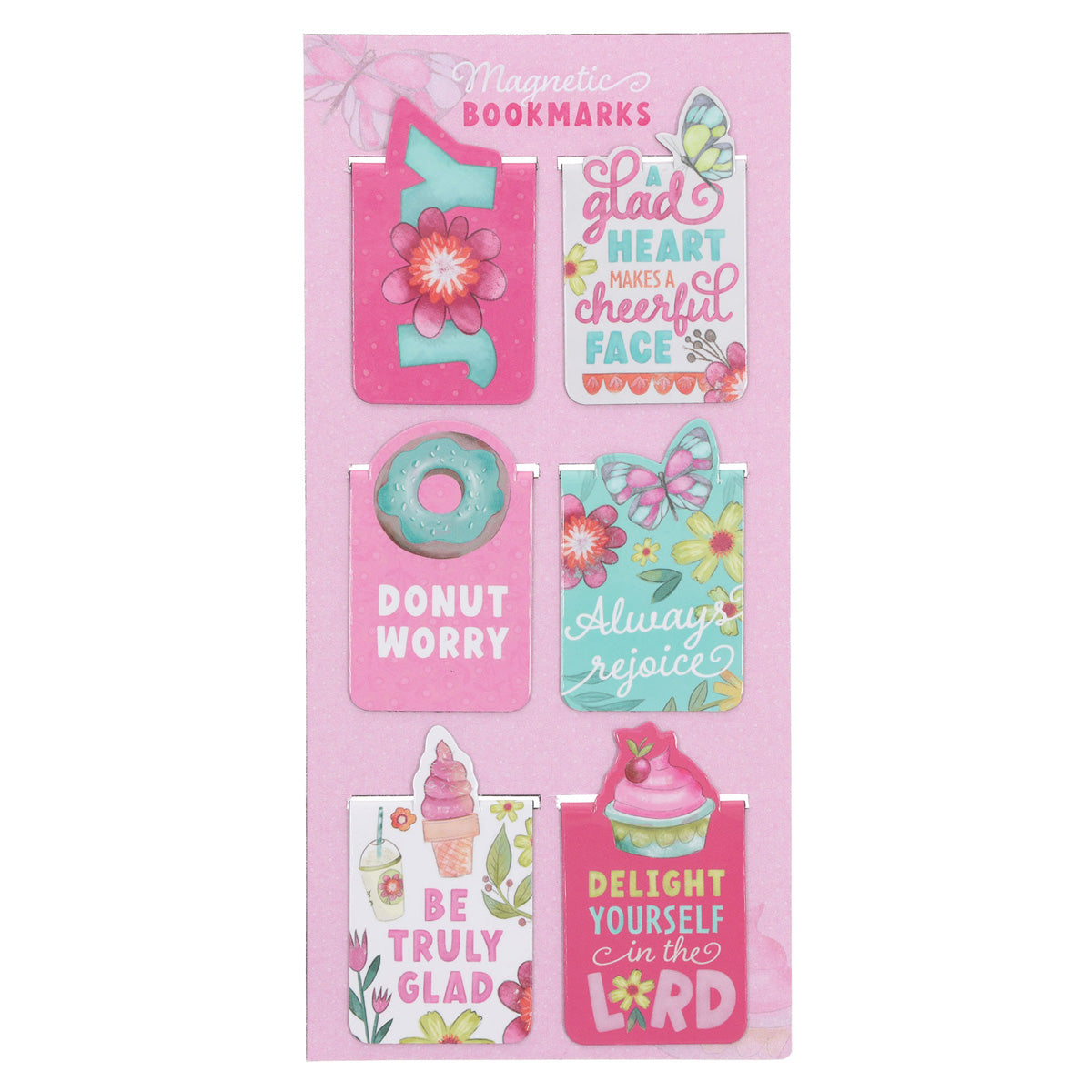 Joyful Girl Six-Piece Magnetic Bookmark Set