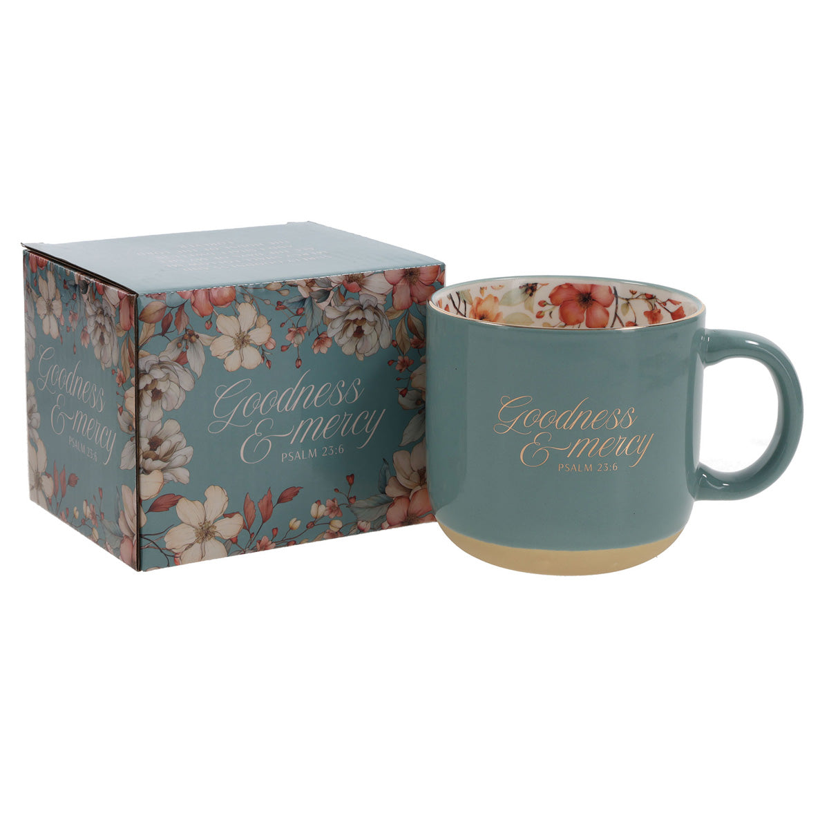 Goodness and Mercy Green Ceramic Mug