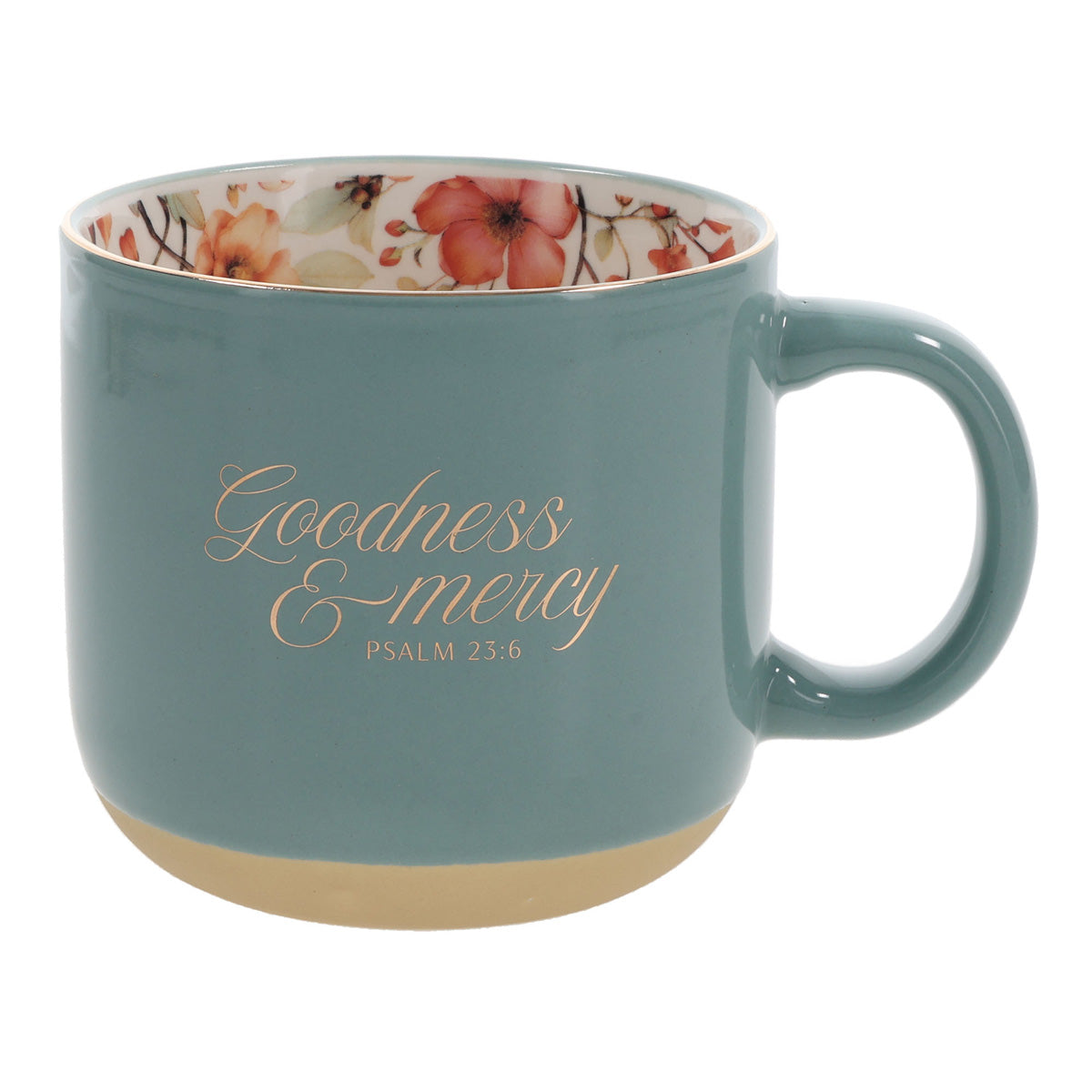 Goodness and Mercy Green Ceramic Mug