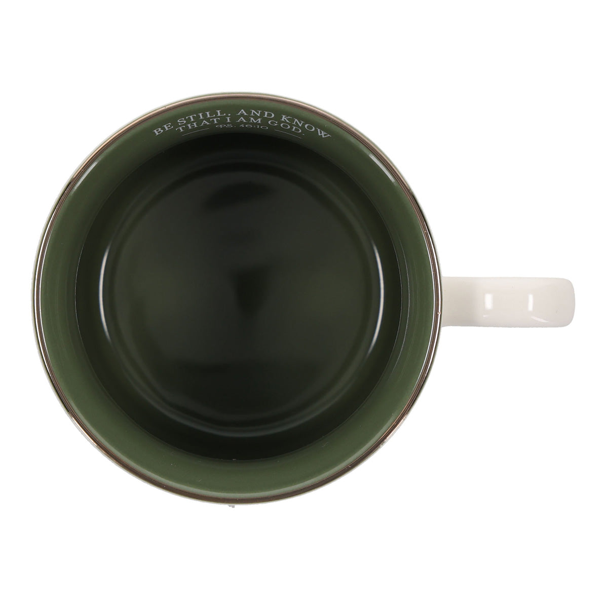 Be Still Ceramic Mug with Green Interior