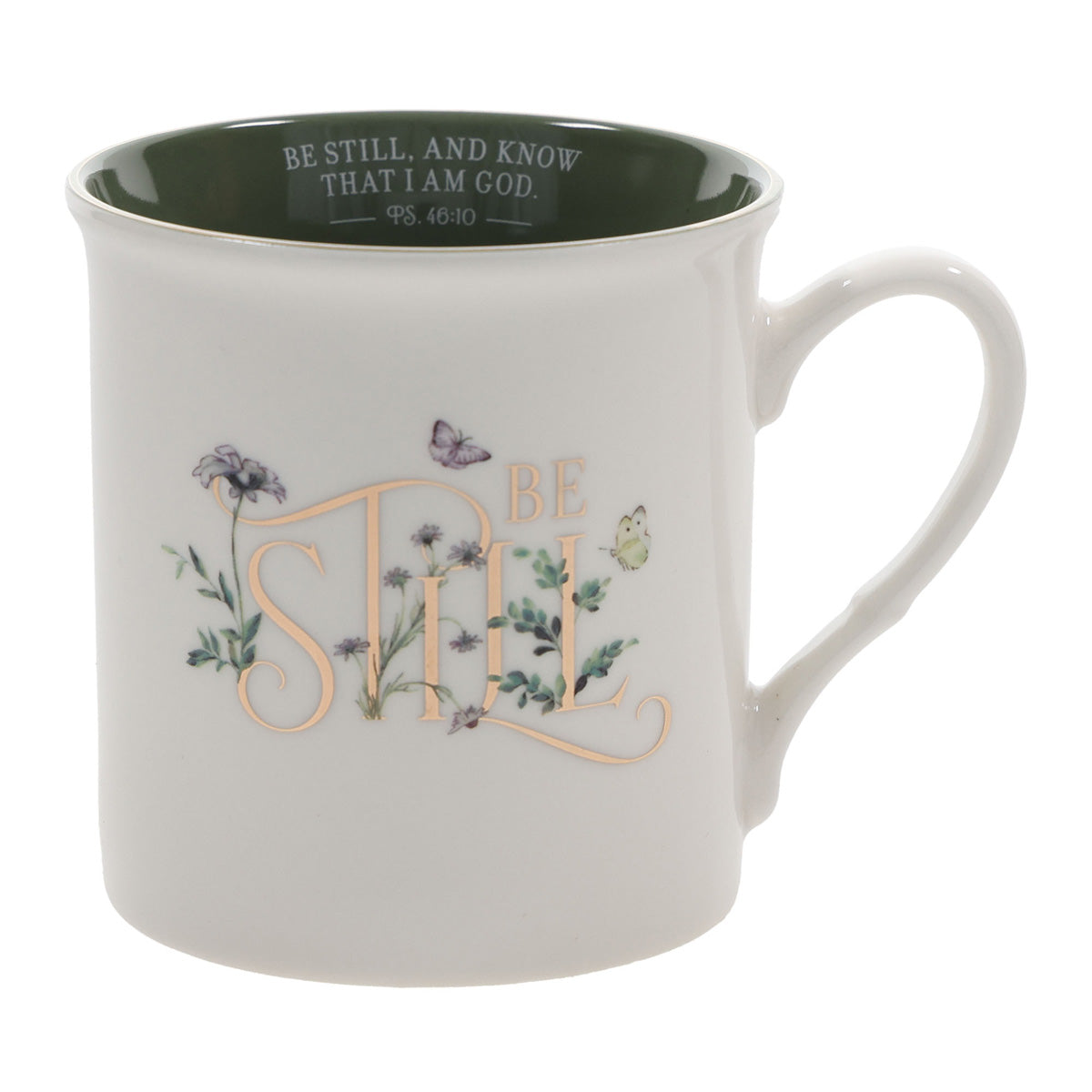 Be Still Ceramic Mug with Green Interior