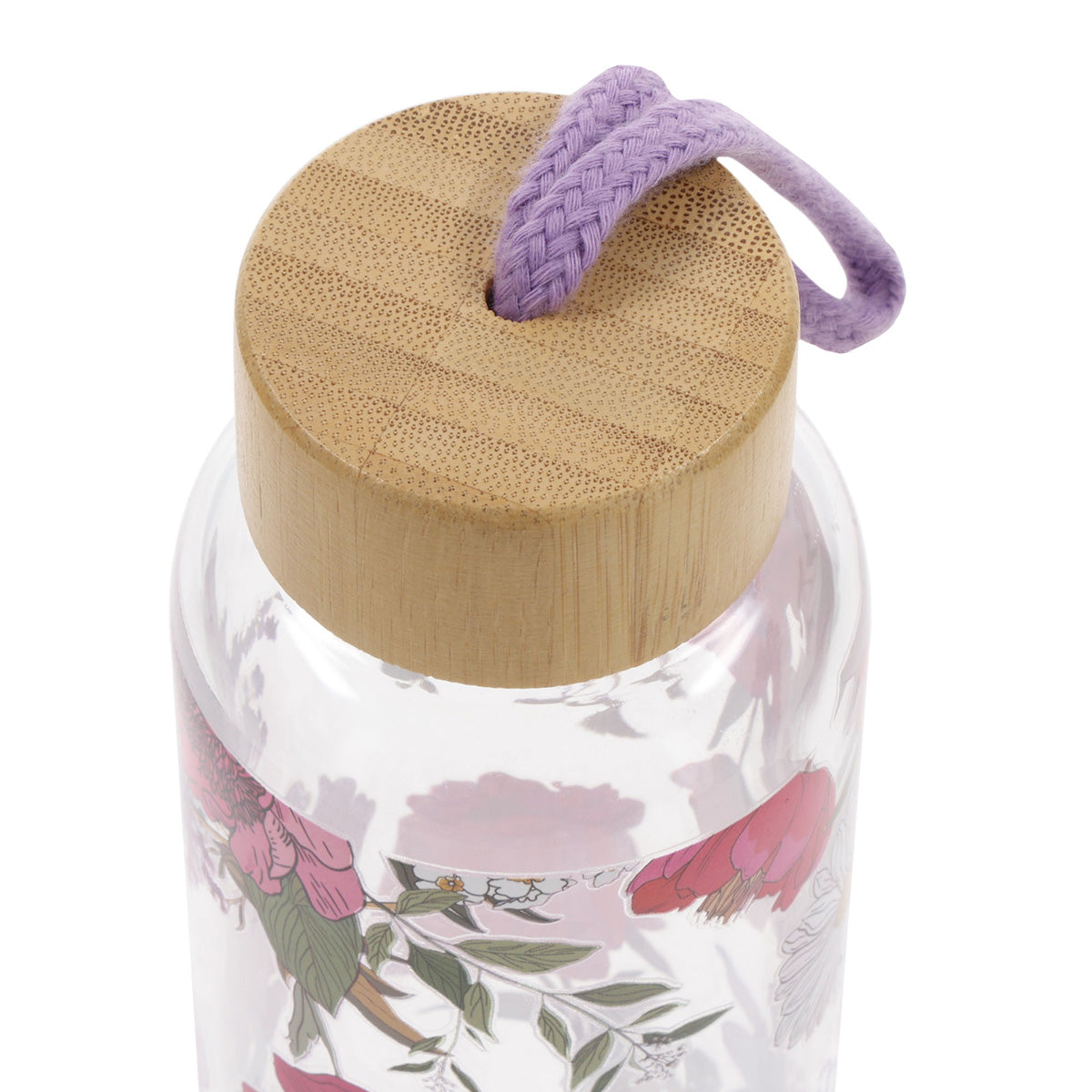 Bloom in His Grace Glass Water Bottle