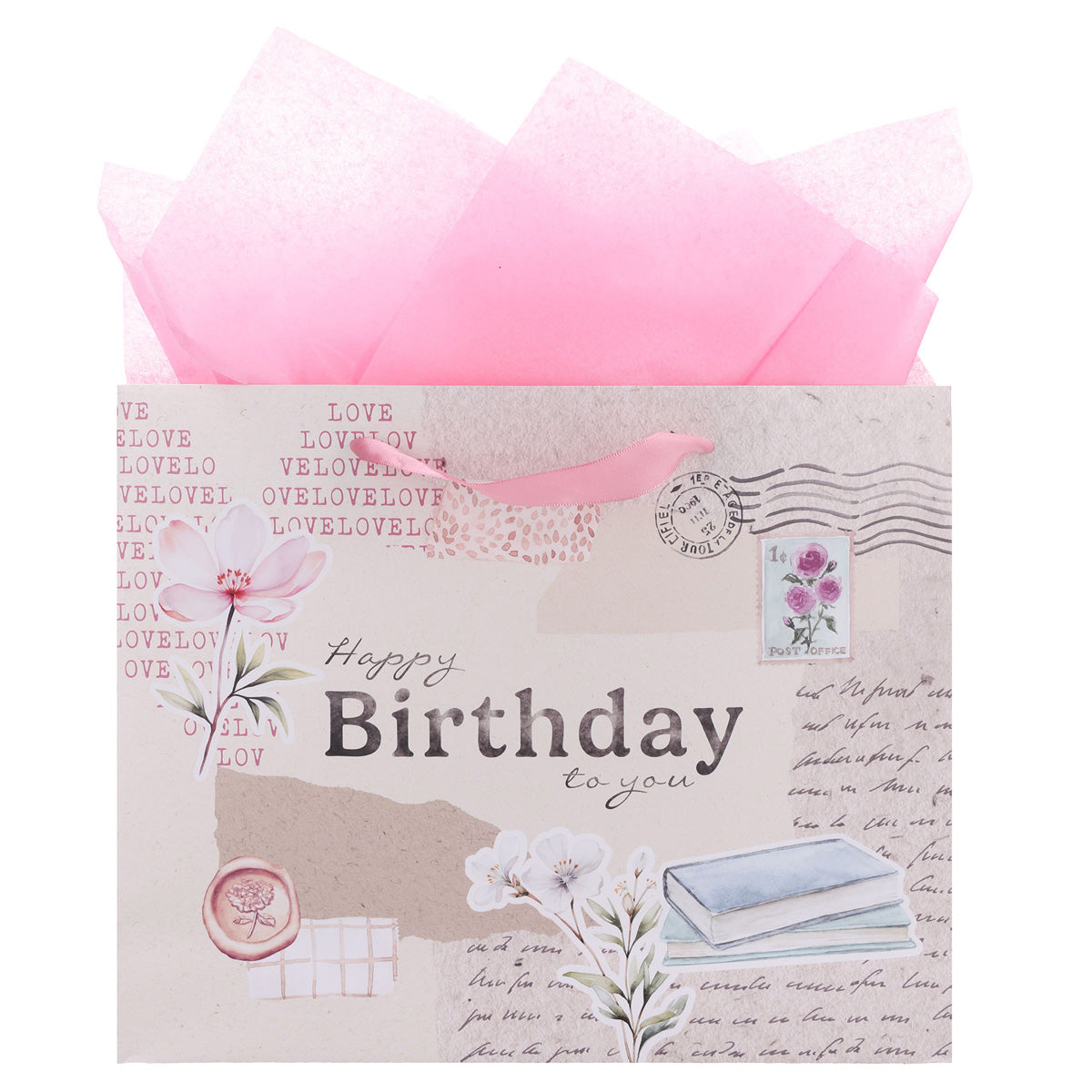 Happy Birthday to You Large Landscape Gift Bag with Card