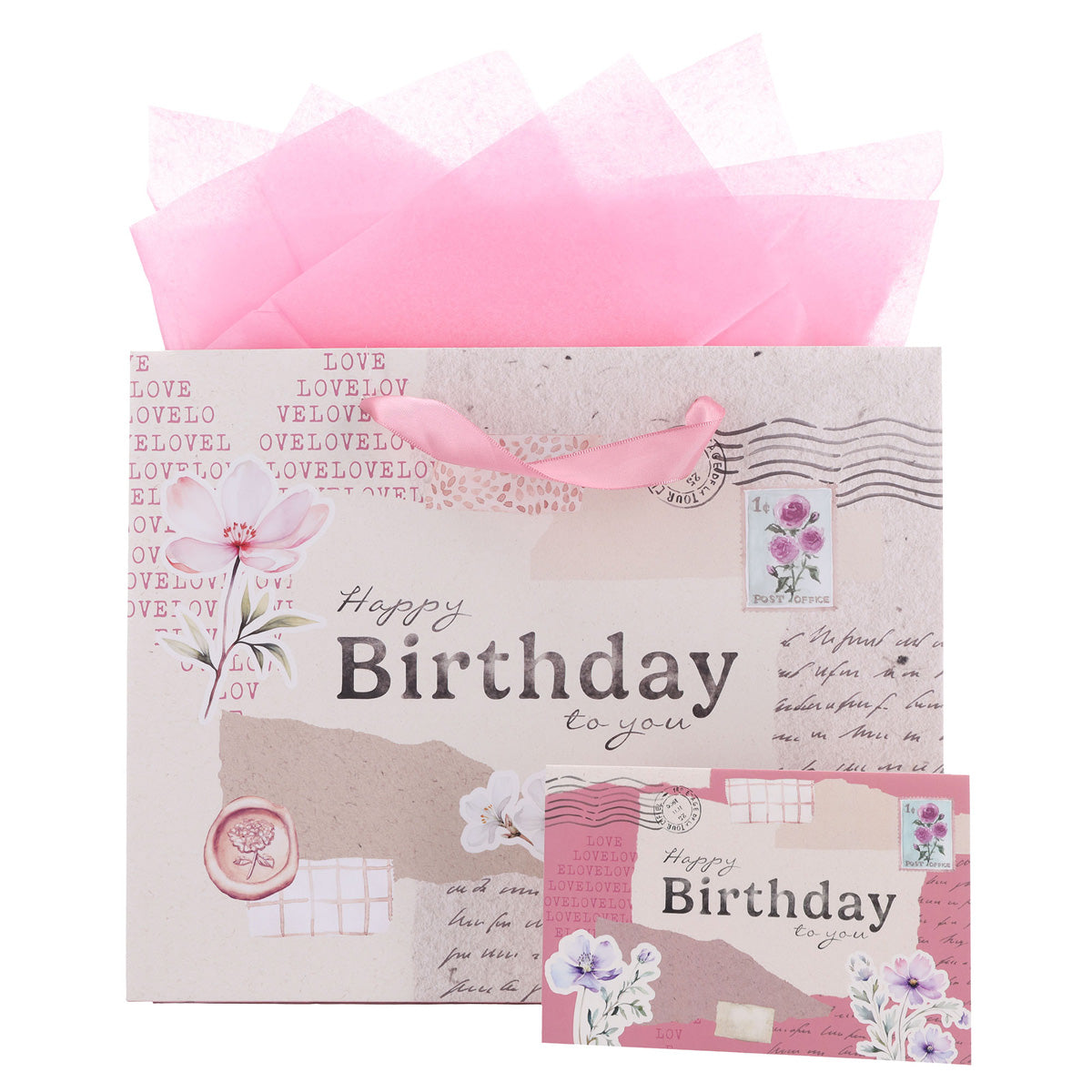 Happy Birthday to You Large Landscape Gift Bag with Card