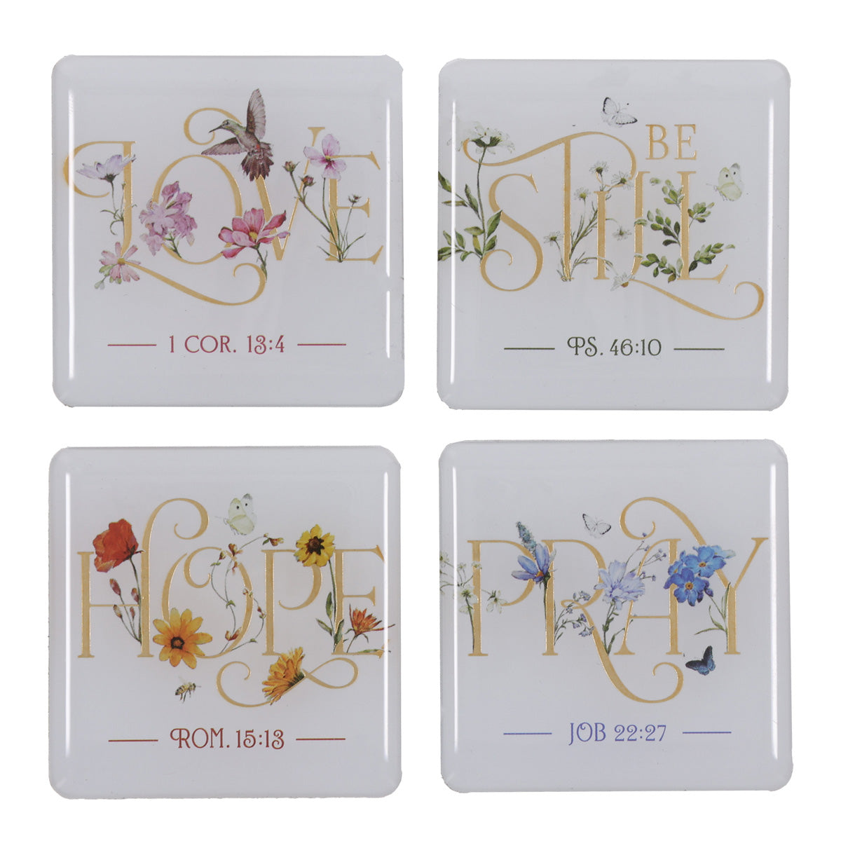 Love Hope Pray Be Still Four-Piece Magnetic Set