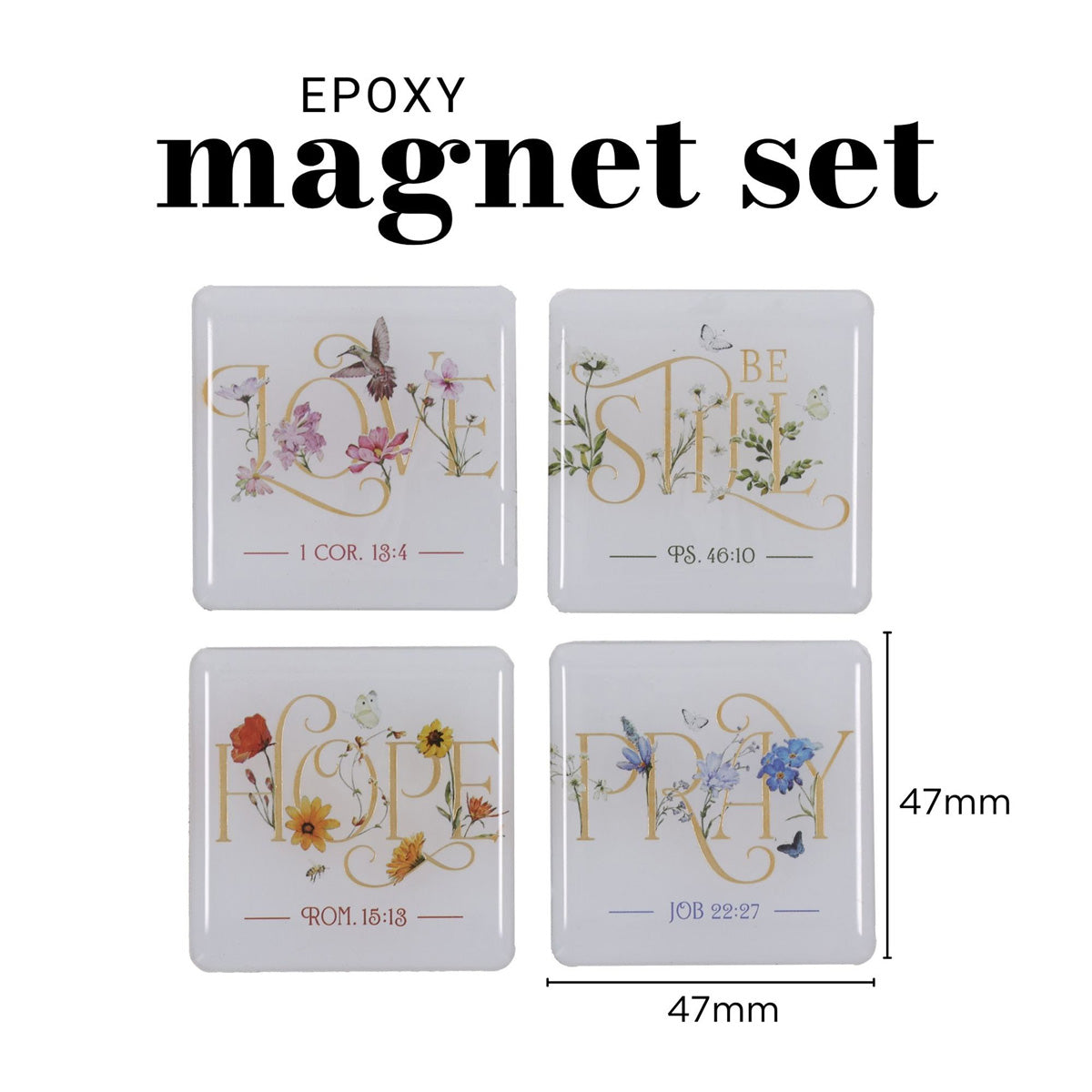 Love Hope Pray Be Still Four-Piece Magnetic Set
