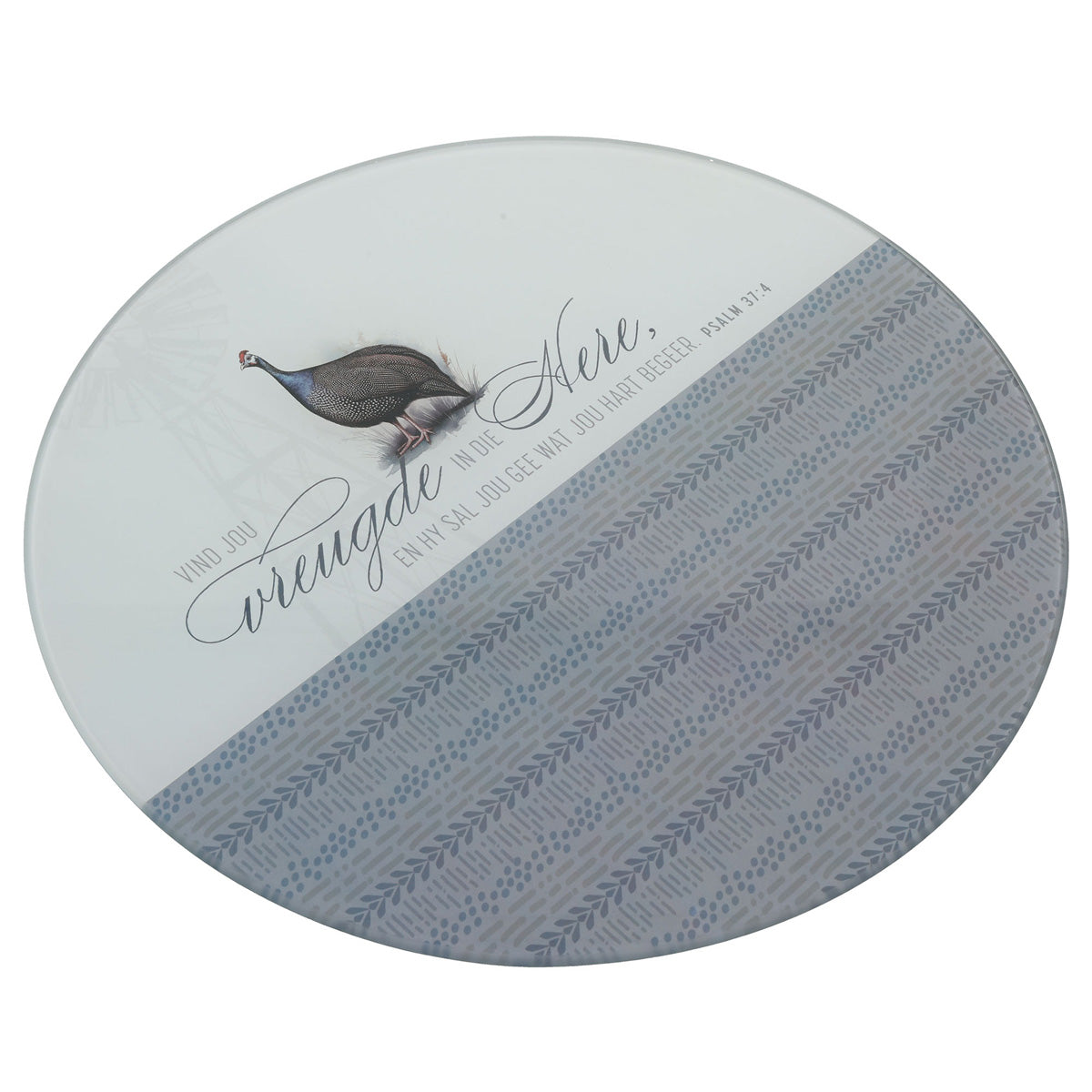 Vind Jou Vreugde In die Here Afrikaans Medium Glass Cutting Board