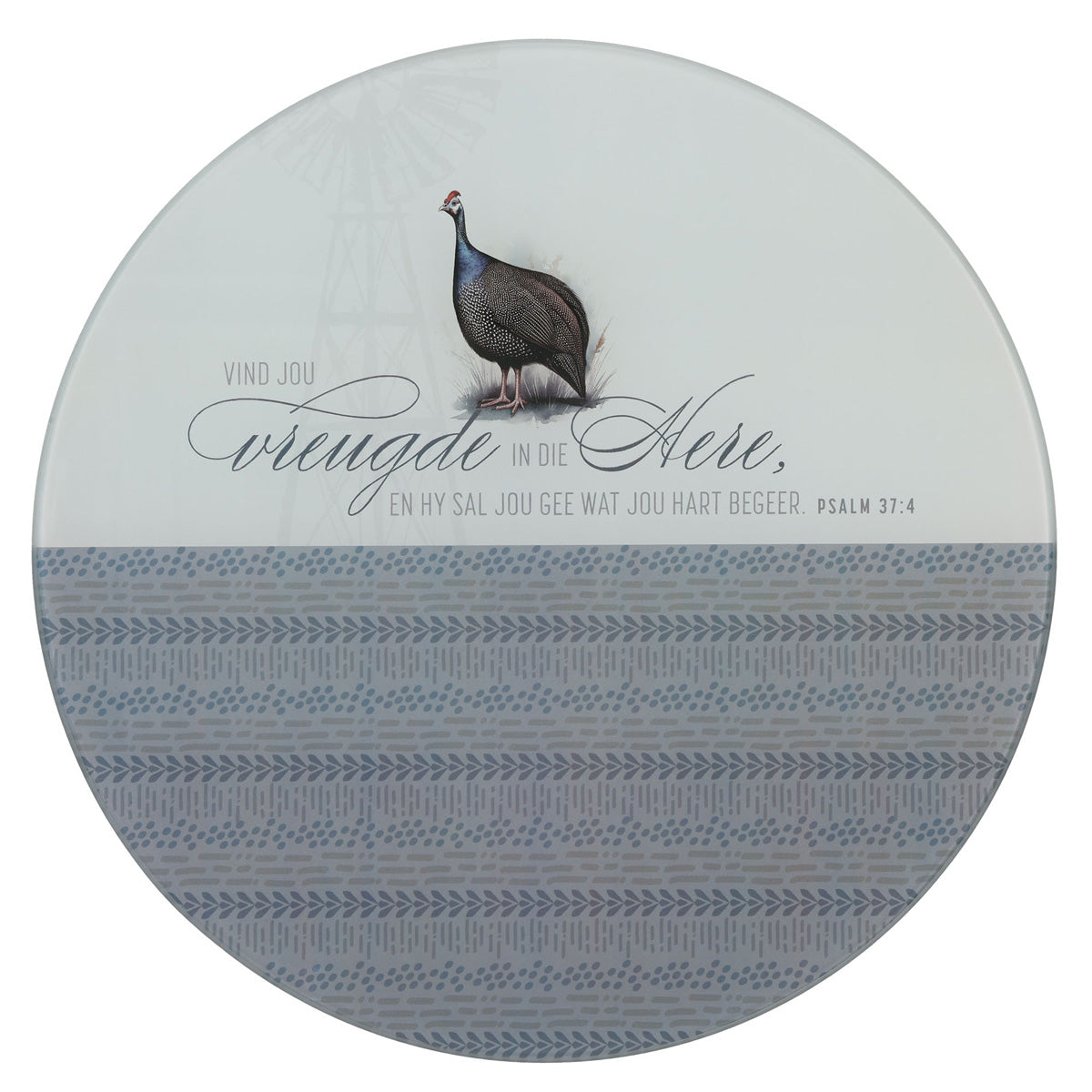 Vind Jou Vreugde In die Here Afrikaans Medium Glass Cutting Board