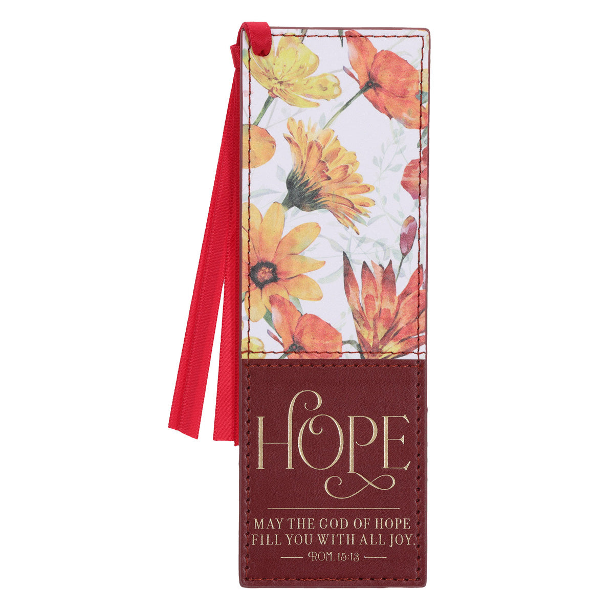 May the God of Hope Fill You with All Joy Faux Leather Bookmark