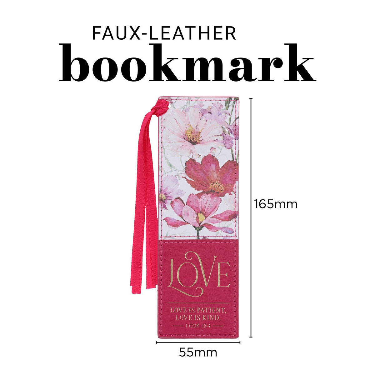 Love Is Patient, Love Is Kind Faux Leather Bookmark