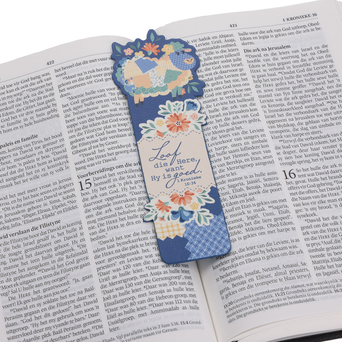 Loof die Here, Want Hy Is Goed Afrikaans Faux Leather Bookmark