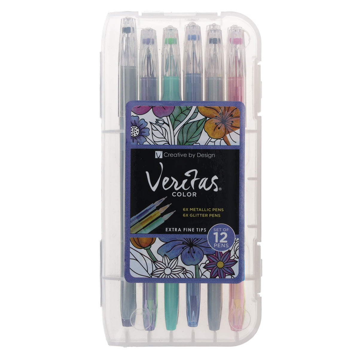 Veritas Twelve-Piece Metallic and Glitter Coloring Pen Set